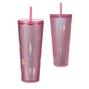 Disney Parks Starbucks Pink Mickey Polka Dot Tumbler Venti 24 oz Cup NEW